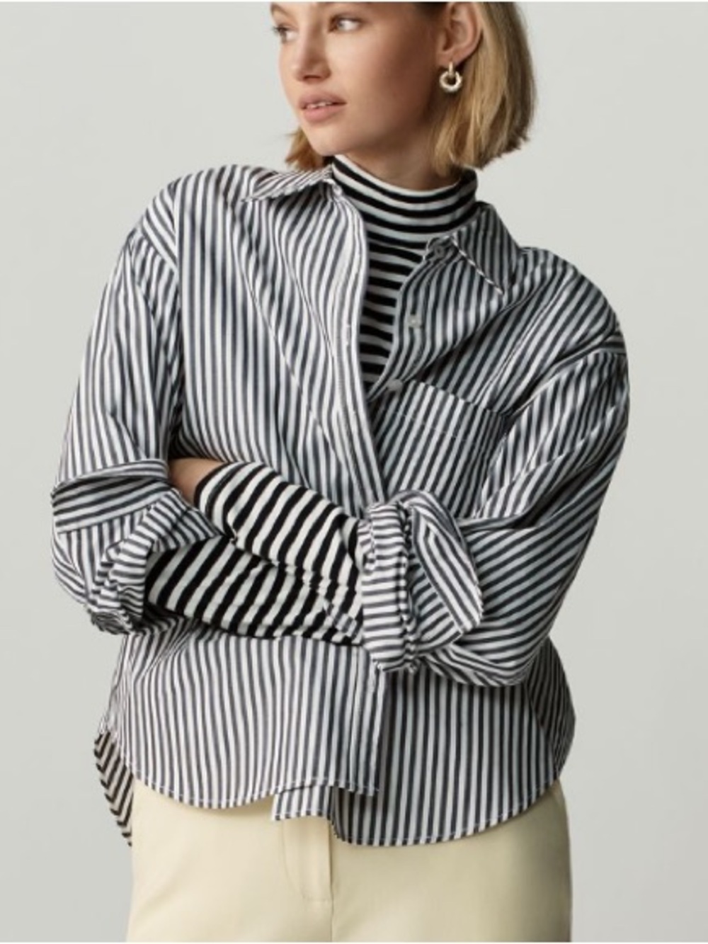Anthropologie Maeve shrunken Bennet striped Button-Up Shirt